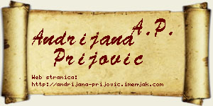 Andrijana Prijović vizit kartica